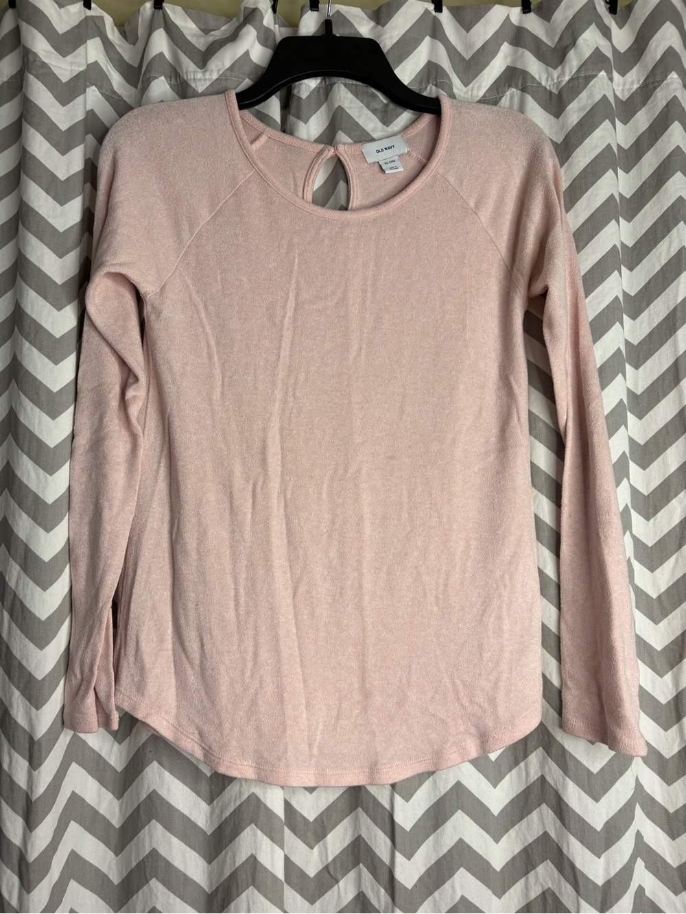 Old Navy Pink Long Sleeve Keyhole Top